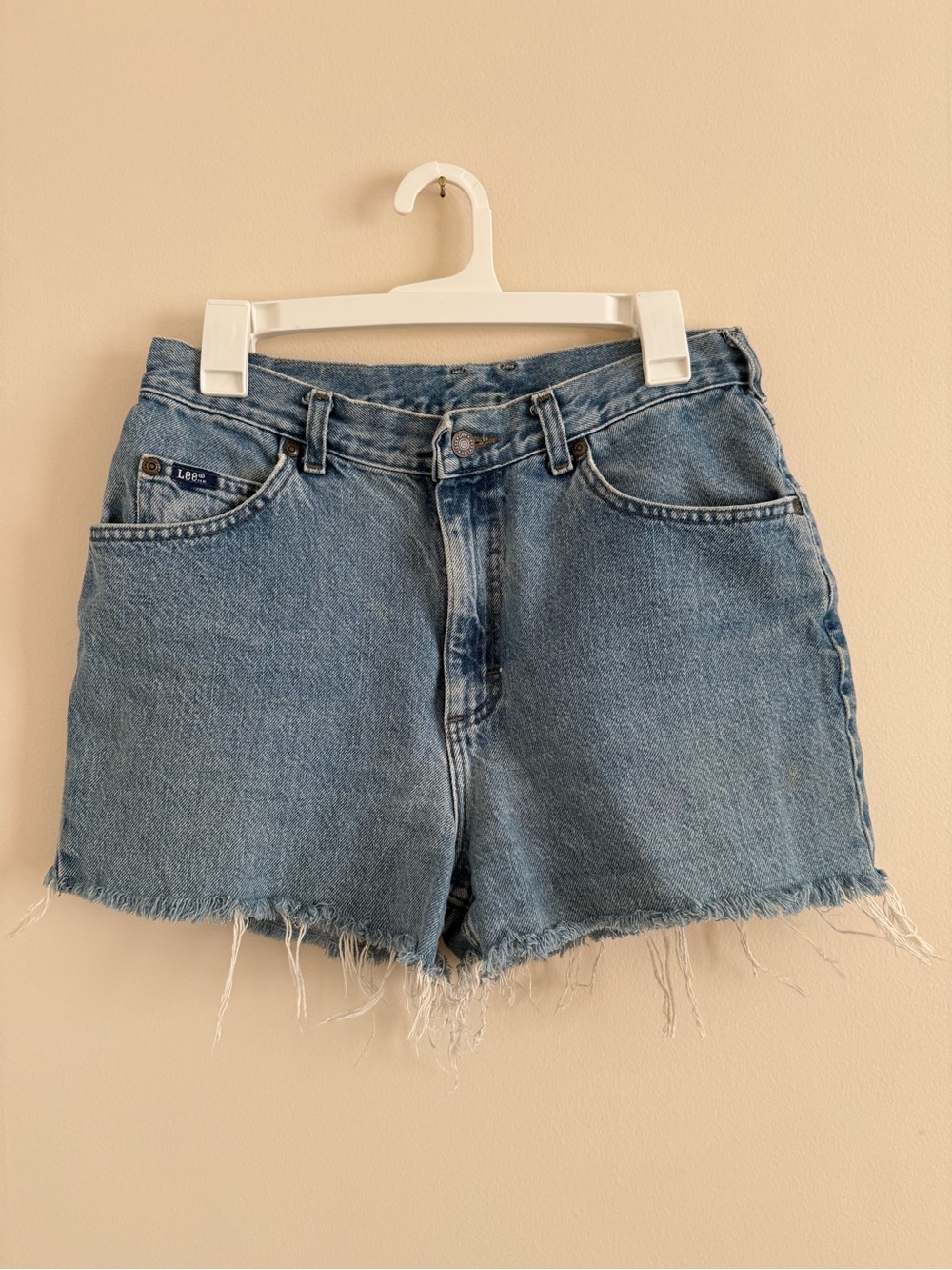 Lee Light Blue Frayed Hem Denim Vintage Shorts Women’s 28